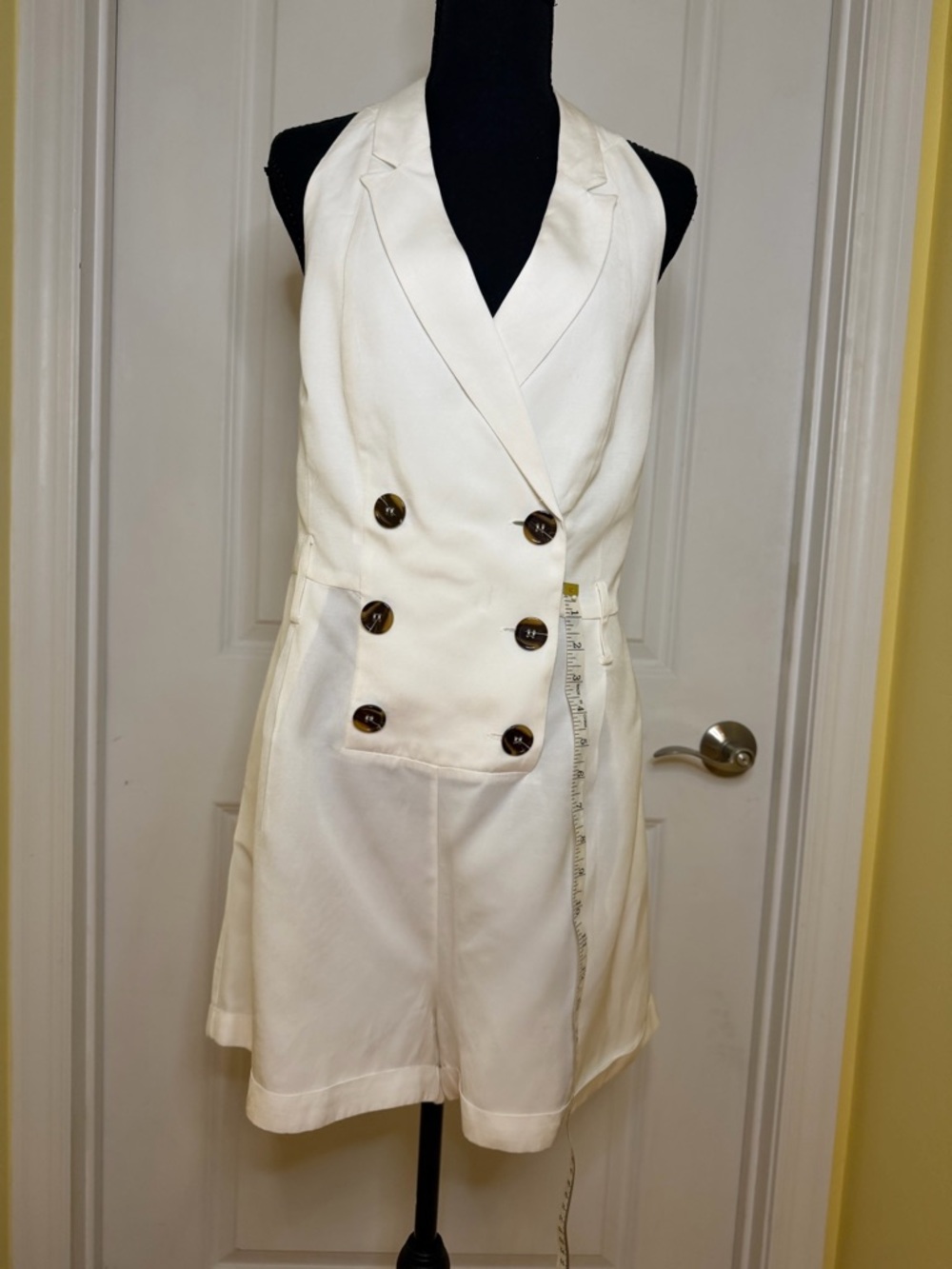 Reiss Cream halter Double-Breasted Blazer playsuit/ jumpsuit, size 10